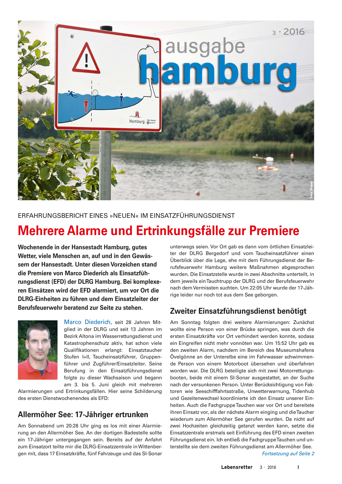 Vorschau Lebensretter 3/2016 - Regionalausgabe Hamburg Seite 3
