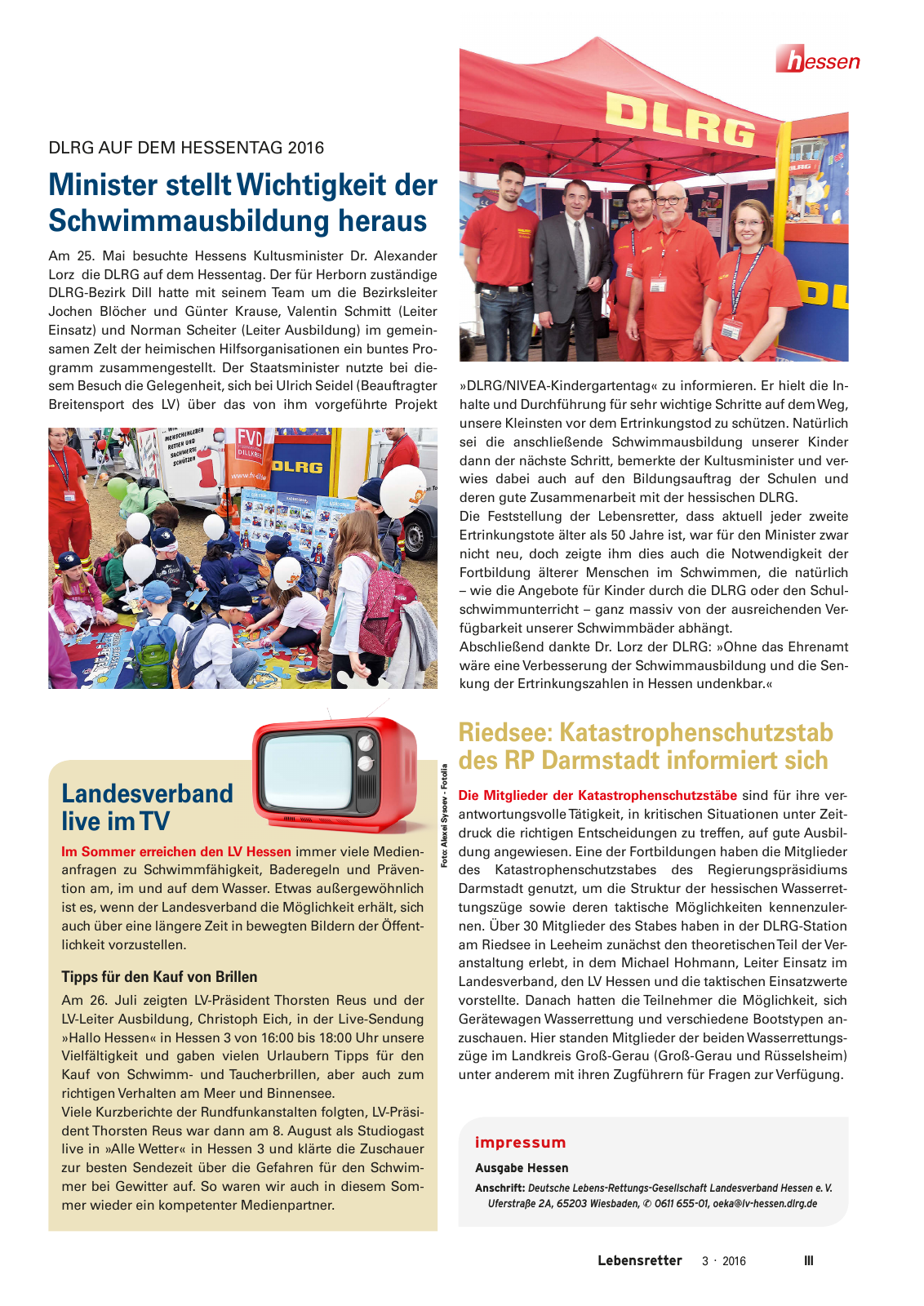 Vorschau Lebensretter 3/2016 - Regionalausgabe Hessen Seite 5