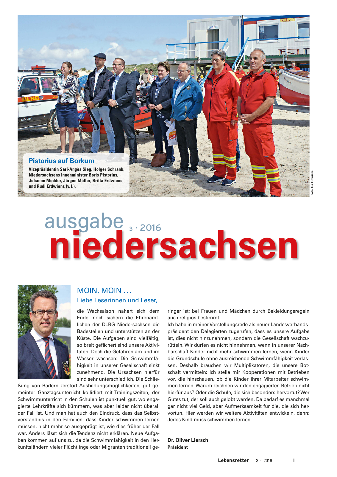 Vorschau Lebensretter 3/2016 - Regionalausgabe Niedersachsen Seite 3