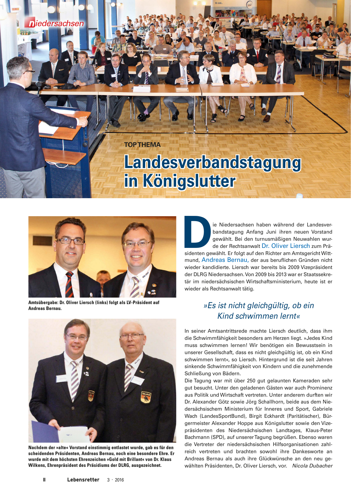 Vorschau Lebensretter 3/2016 - Regionalausgabe Niedersachsen Seite 4