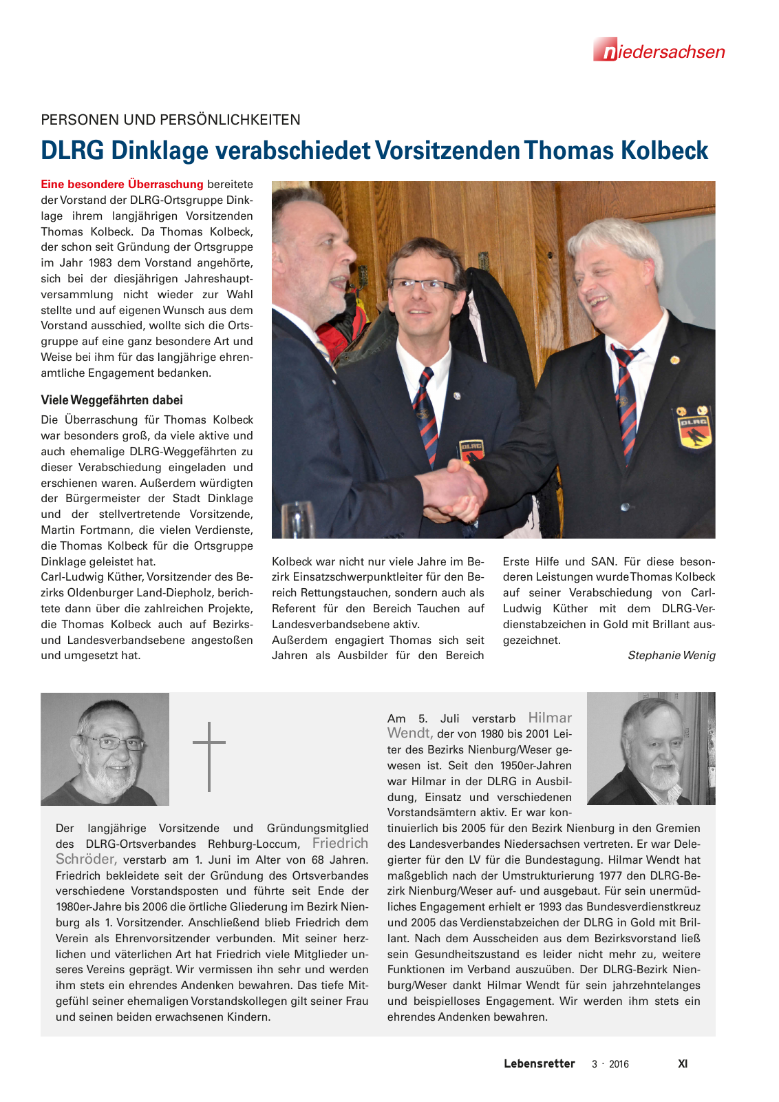 Vorschau Lebensretter 3/2016 - Regionalausgabe Niedersachsen Seite 13