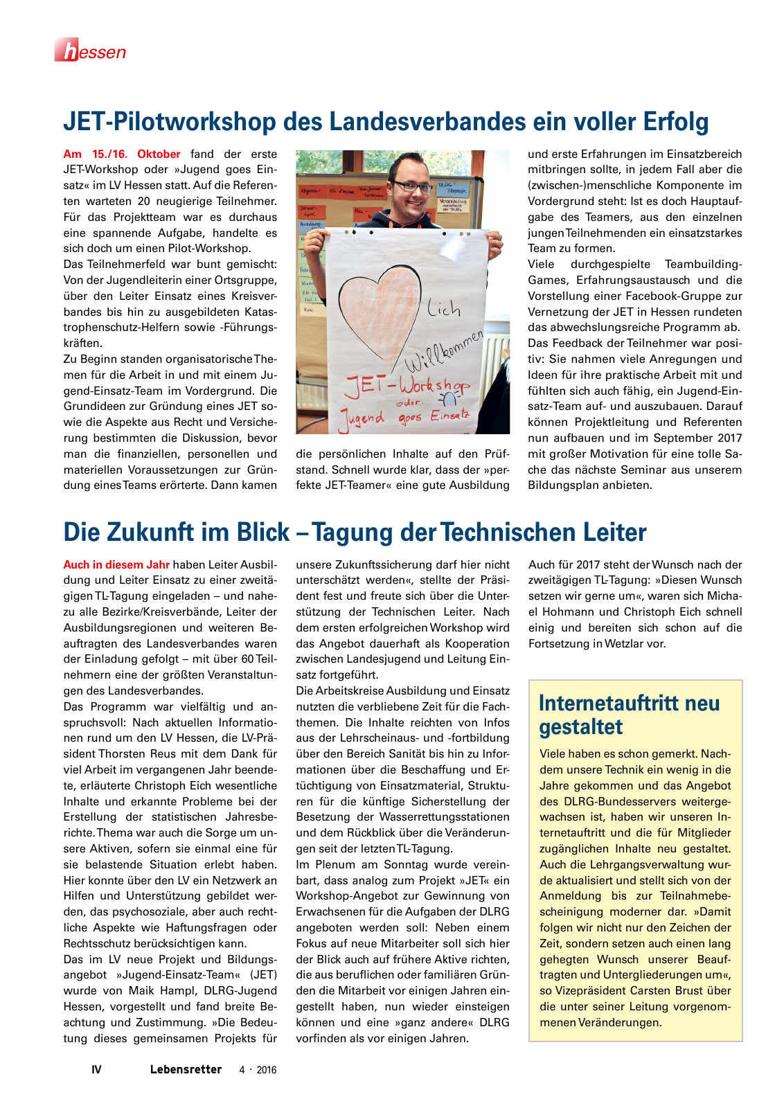 Vorschau Lebensretter 4/2016 - Regionalausgabe Hessen Seite 6