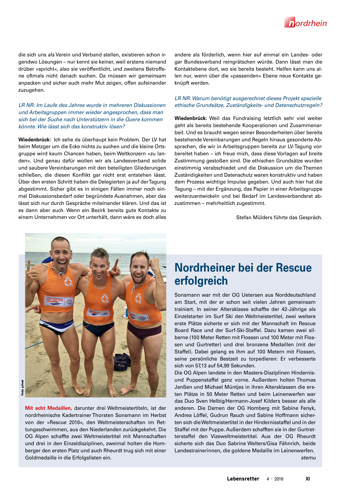 Vorschau Lebensretter 4/2016 - Regionalausgabe Nordrhein Seite 13