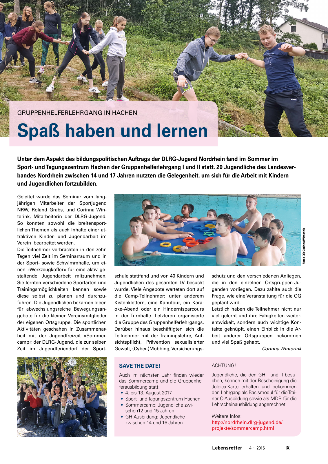 Vorschau Lebensretter 4/2016 - Regionalausgabe Nordrhein Seite 11