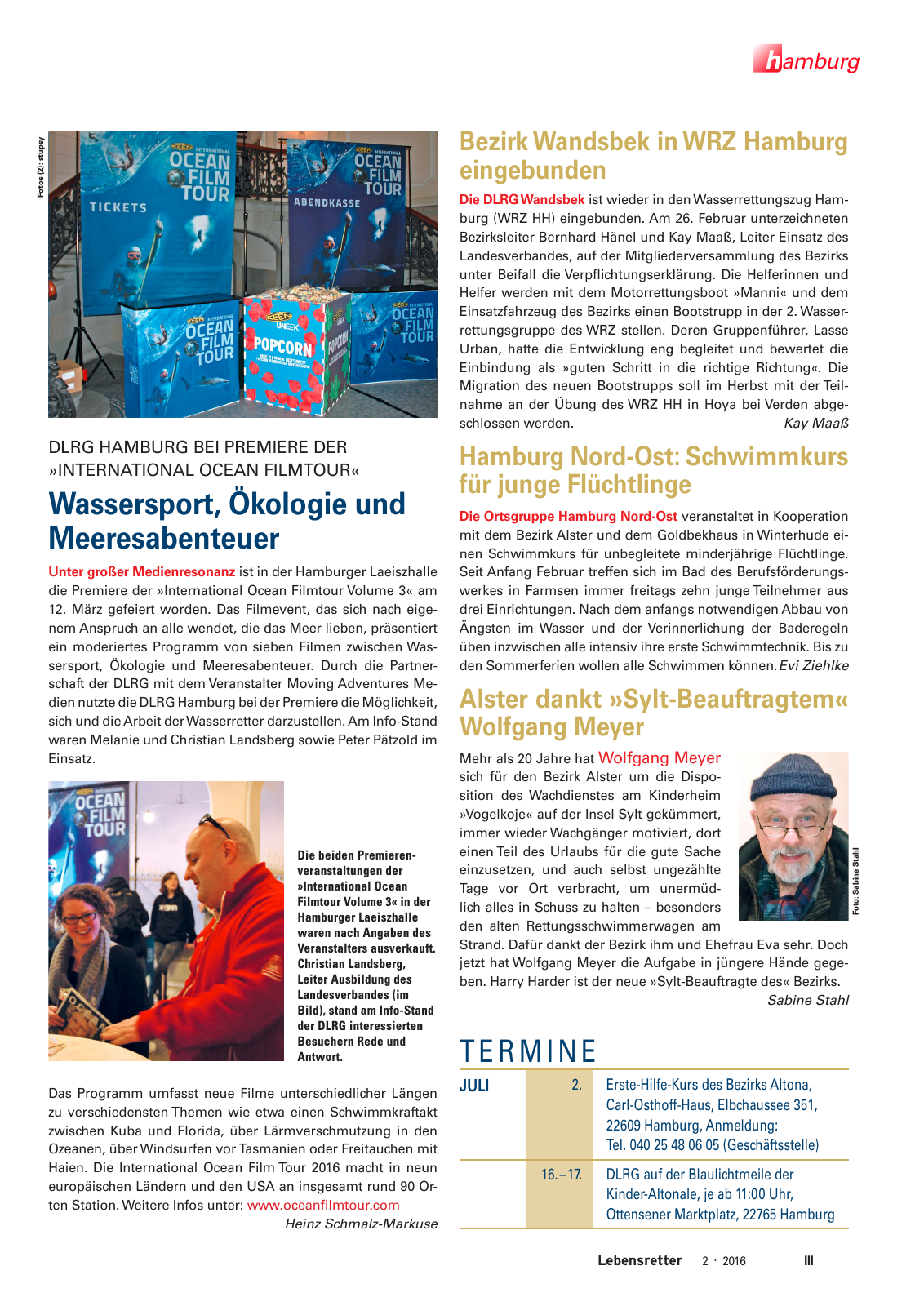 Vorschau Lebensretter 2/2016 - Regionalausgabe Hamburg Seite 5