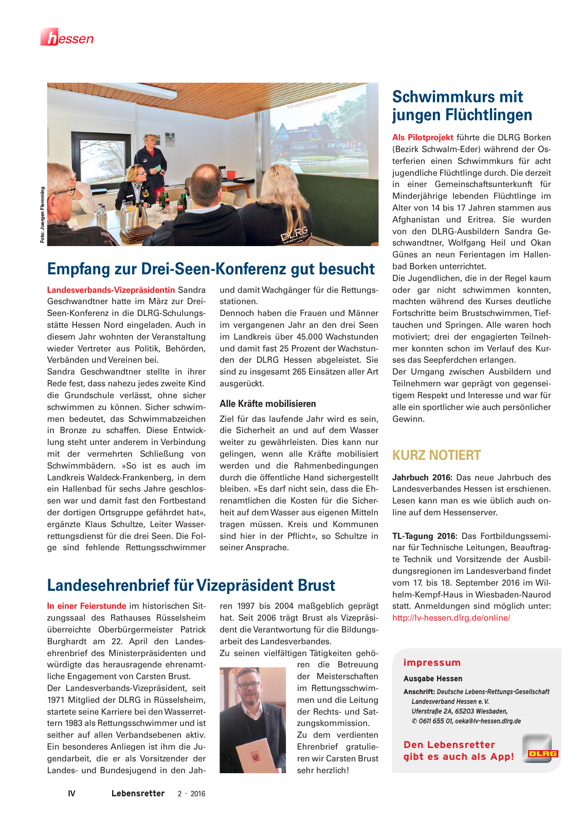 Vorschau Lebensretter 2/2016 - Regionalausgabe Hessen Seite 6