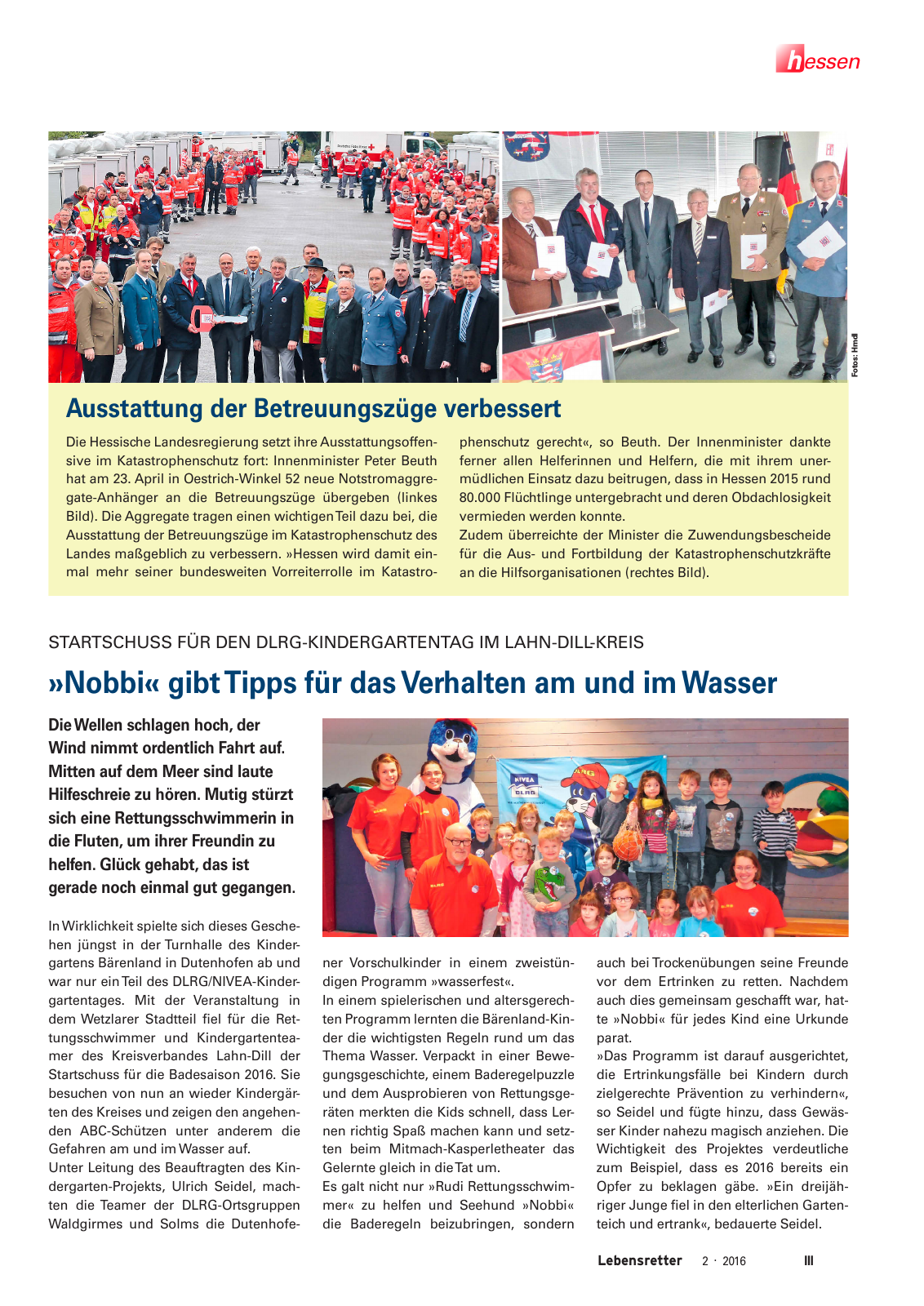 Vorschau Lebensretter 2/2016 - Regionalausgabe Hessen Seite 5