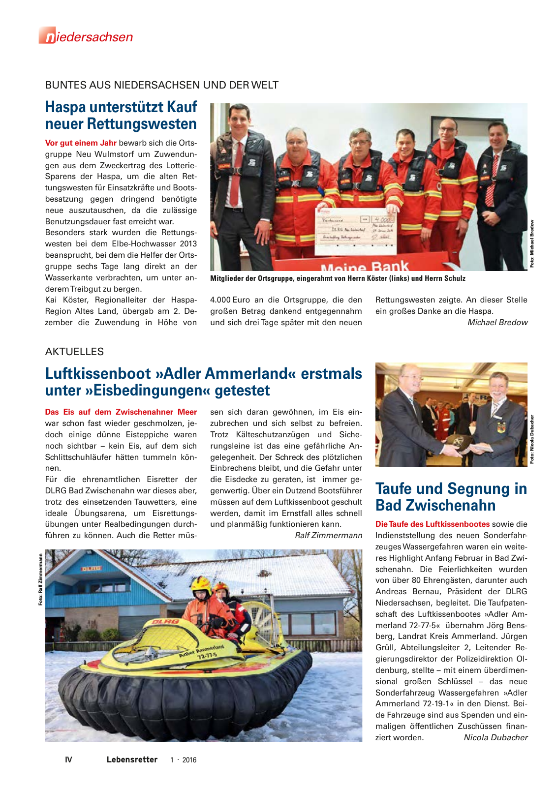 Vorschau Lebensretter 1/2016 - Regionalausgabe Niedersachsen Seite 6