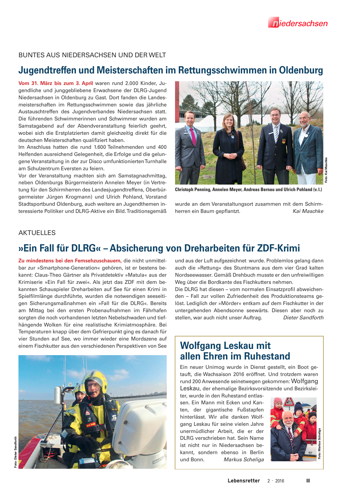 Vorschau Lebensretter 2/2016 - Regionalausgabe Niedersachsen Seite 5