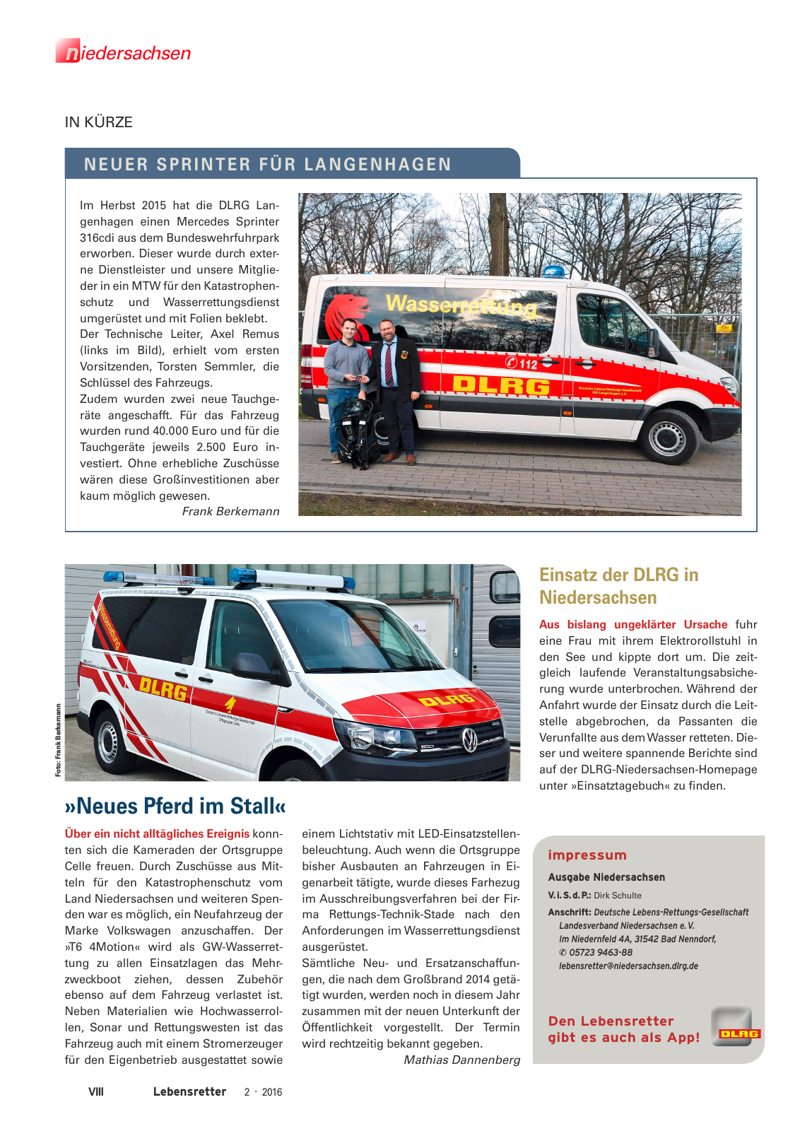Vorschau Lebensretter 2/2016 - Regionalausgabe Niedersachsen Seite 10