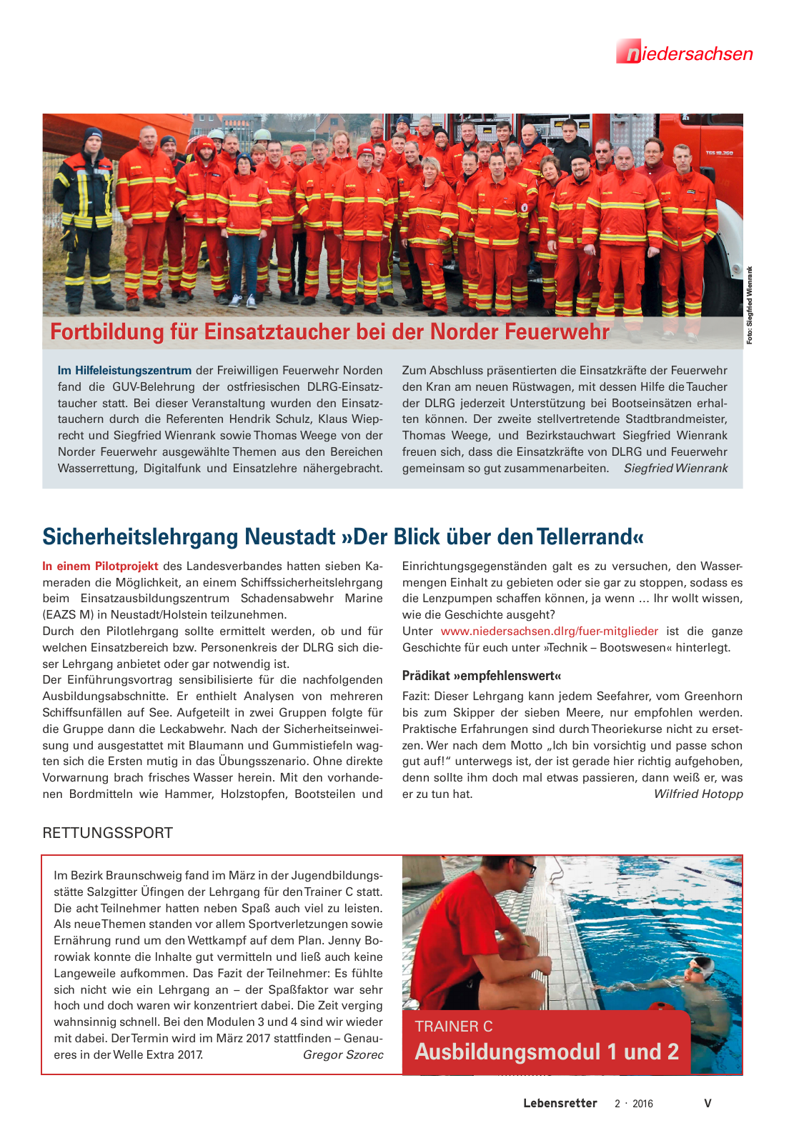 Vorschau Lebensretter 2/2016 - Regionalausgabe Niedersachsen Seite 7