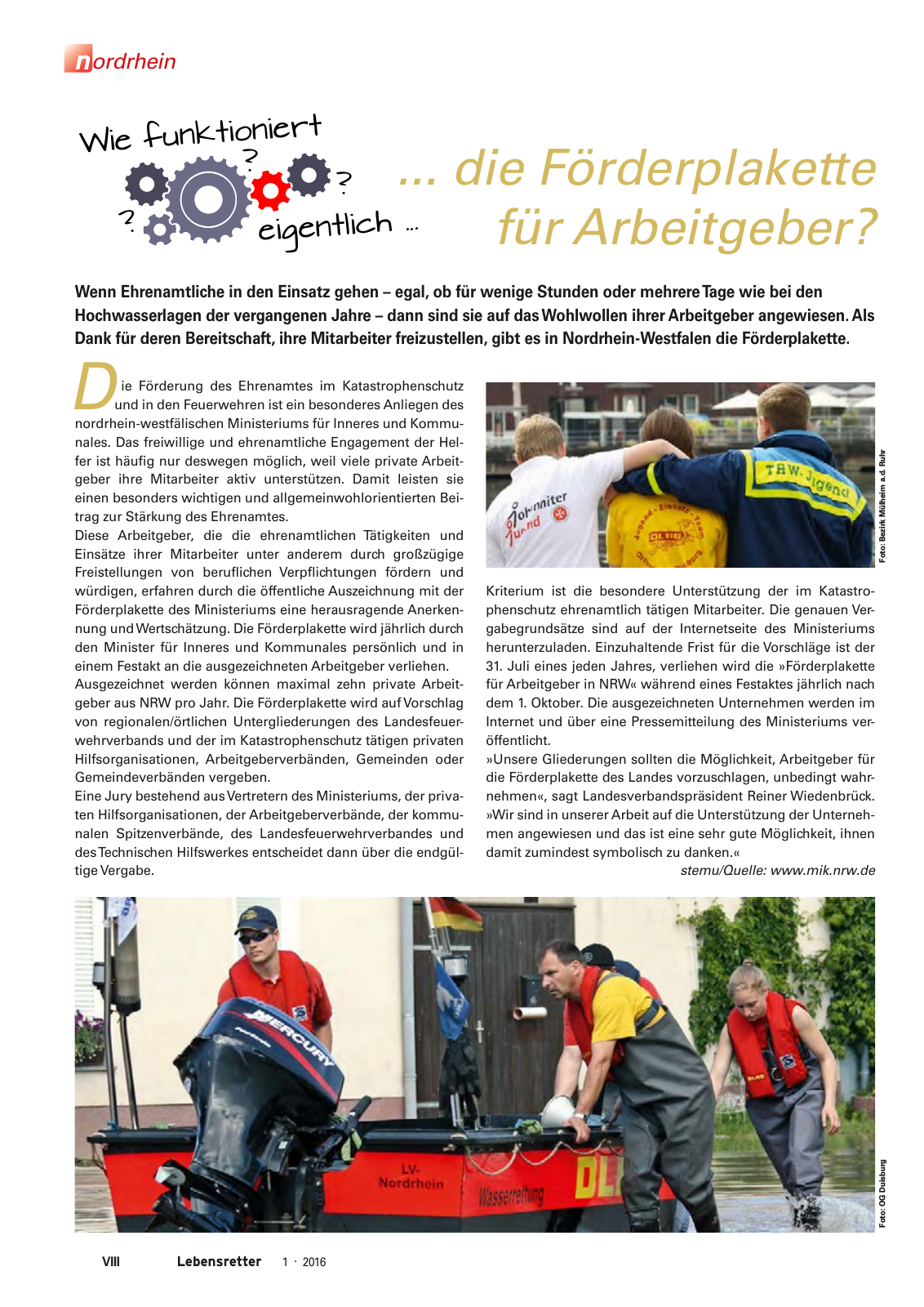 Vorschau Lebensretter 1/2016 - Regionalausgabe Nordrhein Seite 10