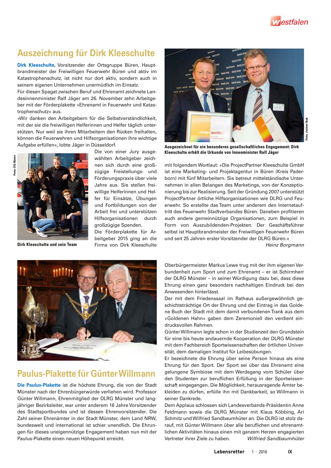 Vorschau Lebensretter 1/2016 - Regionalausgabe Westfalen Seite 11