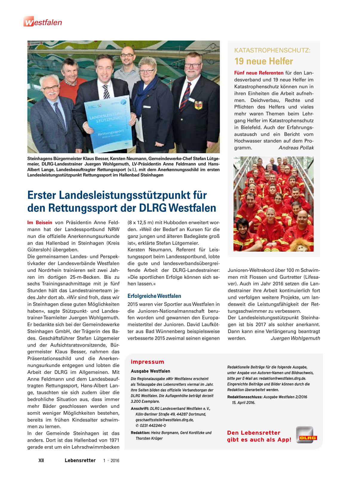 Vorschau Lebensretter 1/2016 - Regionalausgabe Westfalen Seite 14