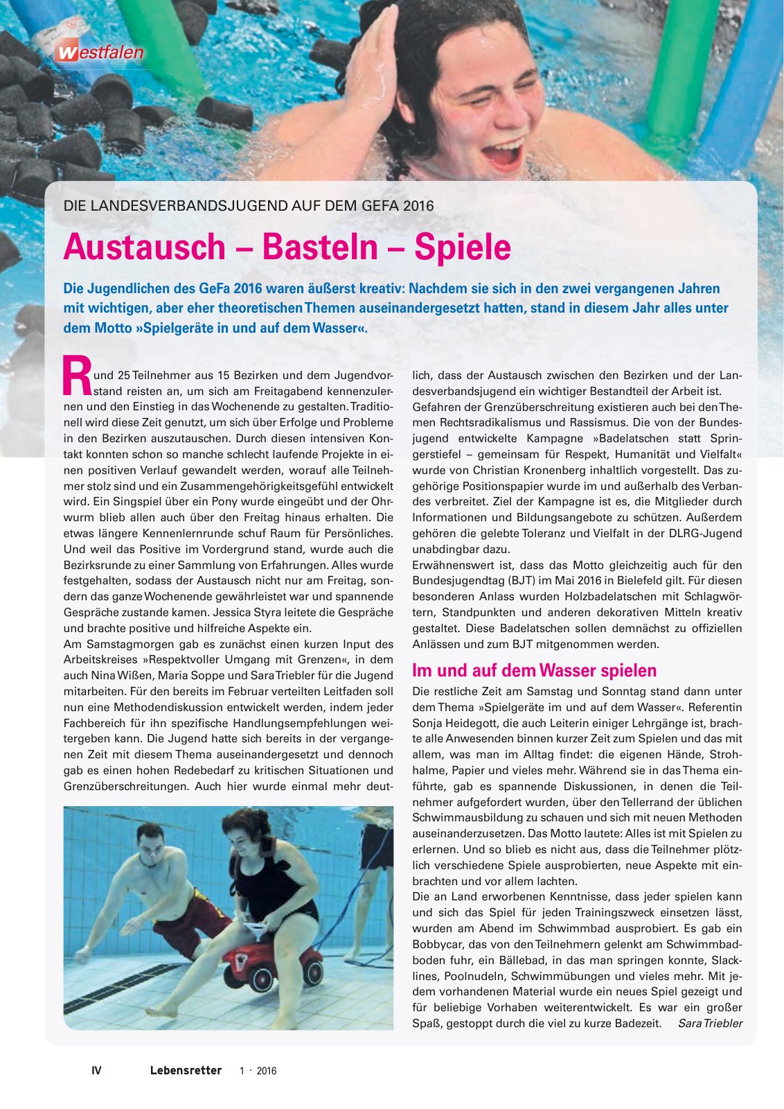 Vorschau Lebensretter 1/2016 - Regionalausgabe Westfalen Seite 6
