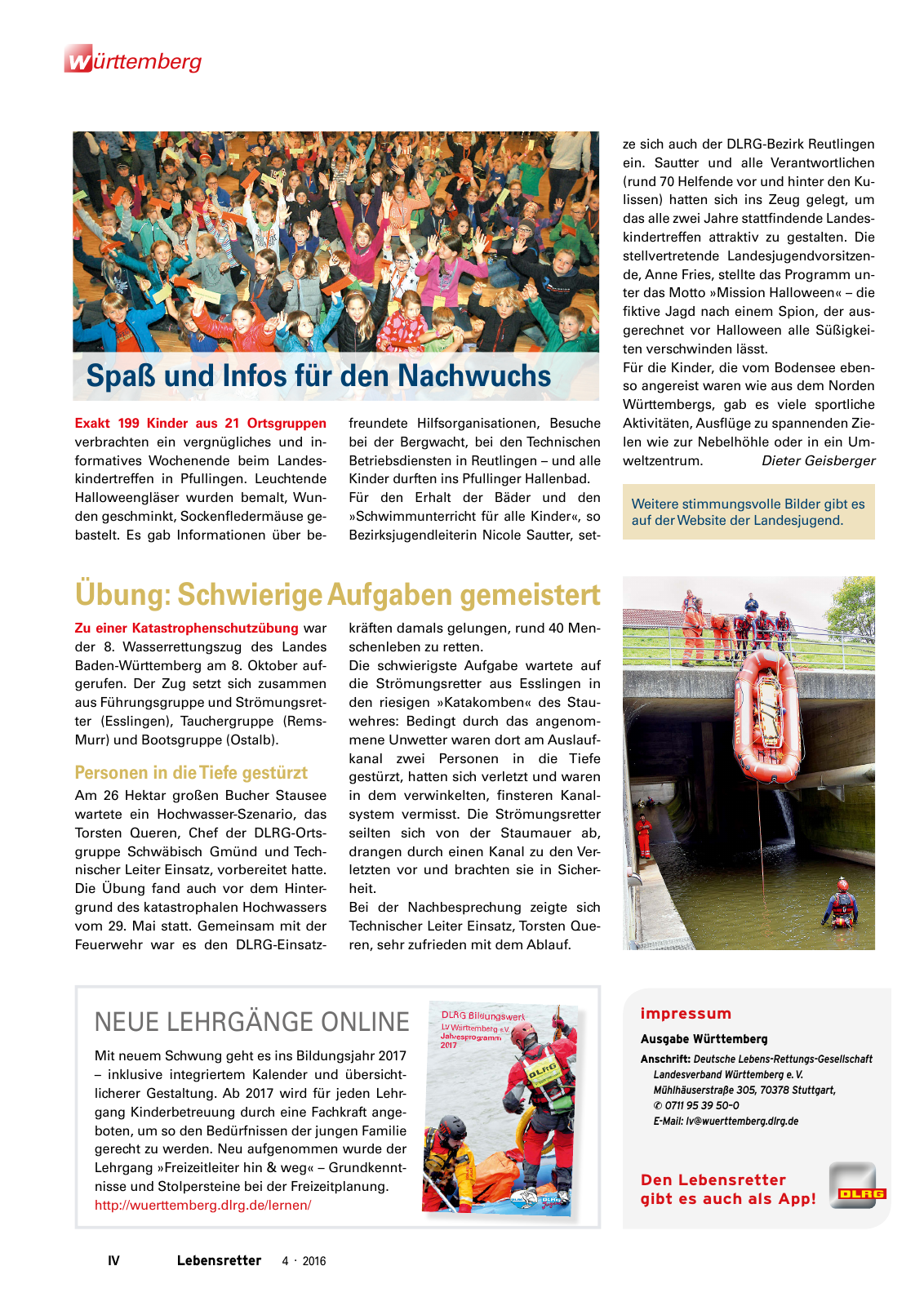 Vorschau Lebensretter 4/2016 - Regionalausgabe Württemberg Seite 6