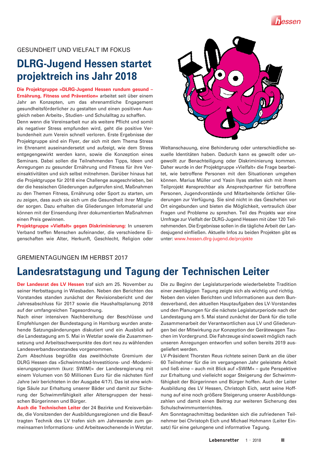 Vorschau Lebensretter 1/2018 - Regionalausgabe Hessen Seite 5