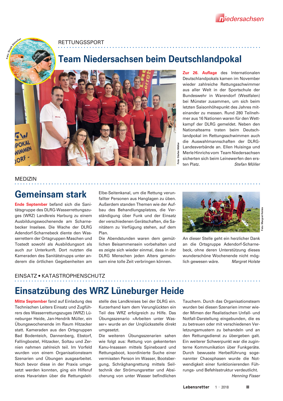 Vorschau Lebensretter 1/2018 - Regionalausgabe Niedersachsen Seite 5