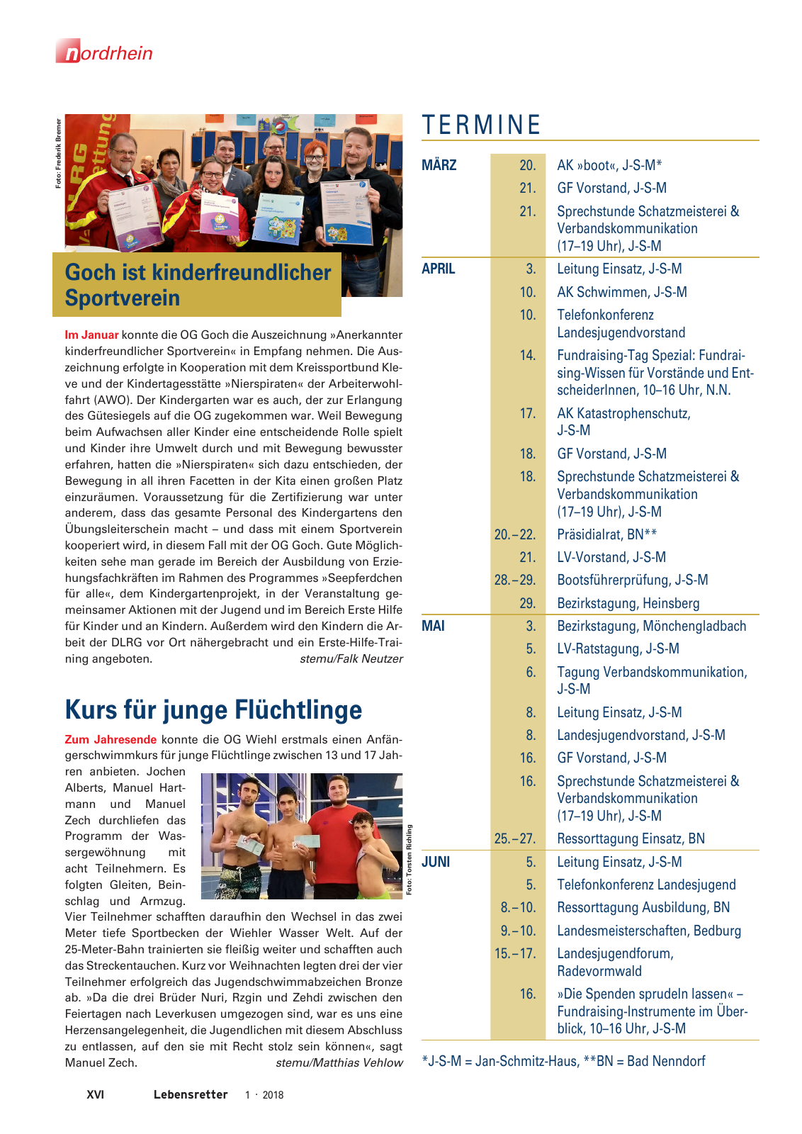 Vorschau Lebensretter 1/2018 - Regionalausgabe Nordrhein Seite 18