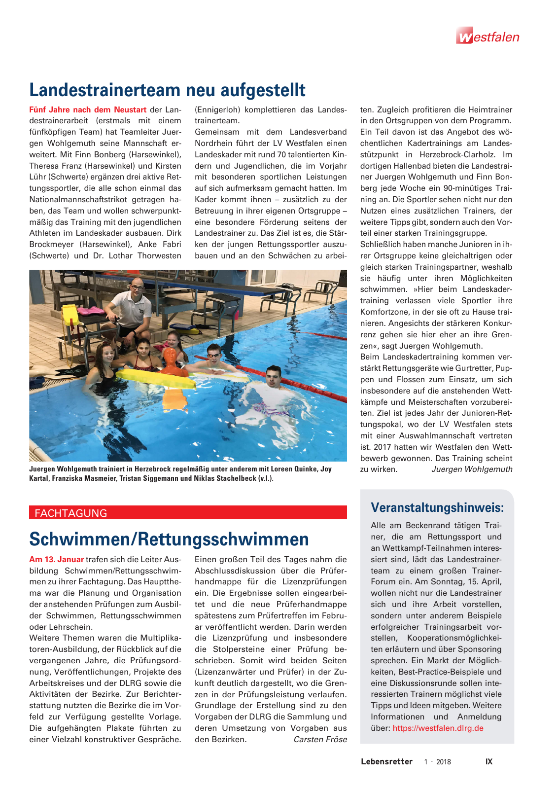 Vorschau Lebensretter 1/2018 - Regionalausgabe Westfalen Seite 11
