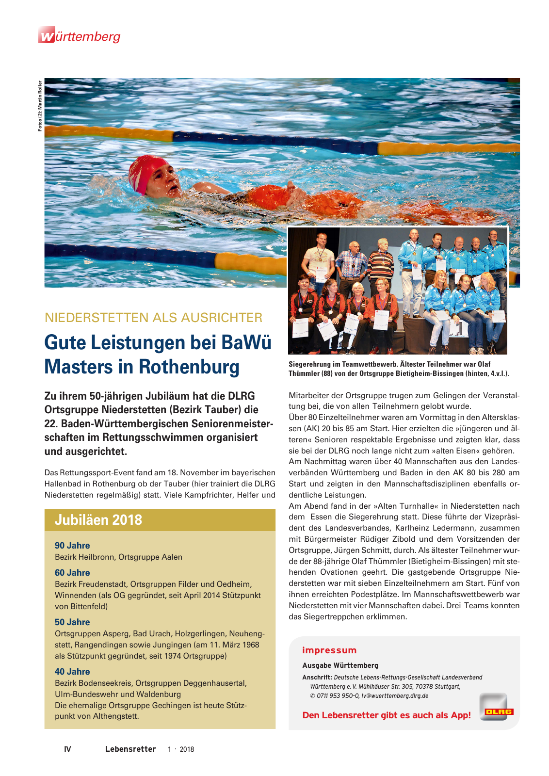 Vorschau Lebensretter 1/2018 - Regionalausgabe Württemberg Seite 6