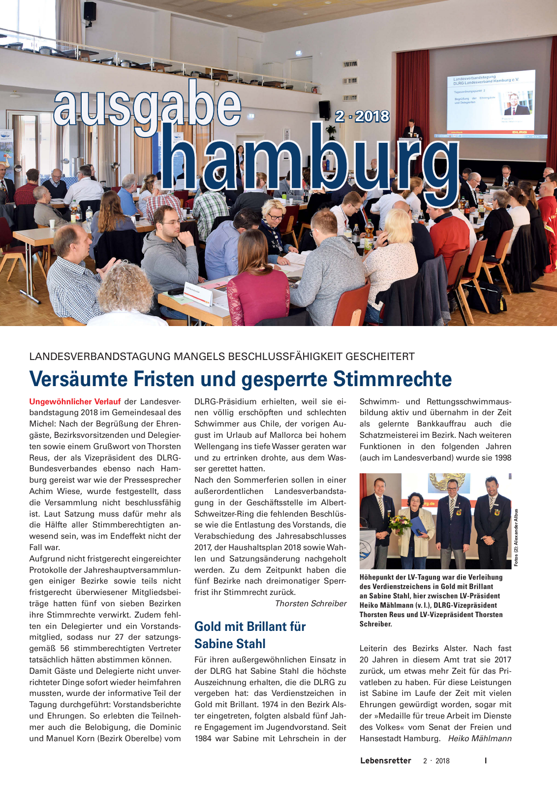 Vorschau Lebensretter 2/2018 - Regionalausgabe Hamburg Seite 3