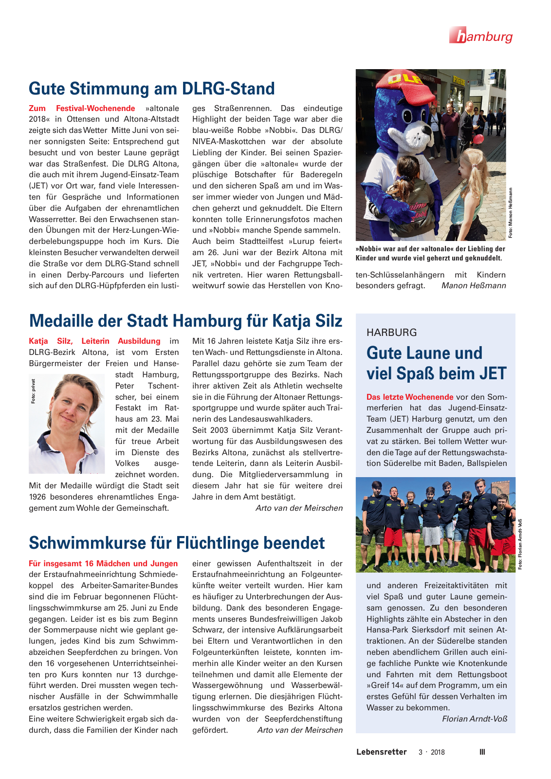 Vorschau Lebensretter 3/2018 - Regionalausgabe Hamburg Seite 5