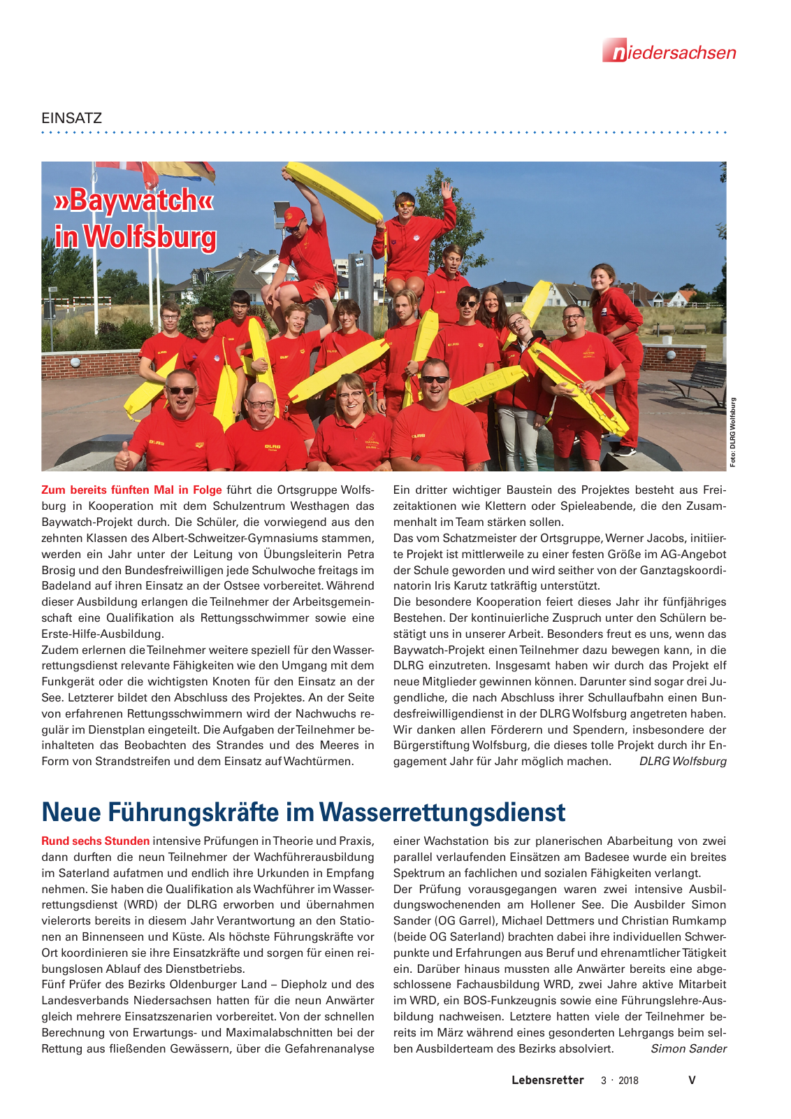 Vorschau Lebensretter 3/2018 - Regionalausgabe Niedersachsen Seite 7