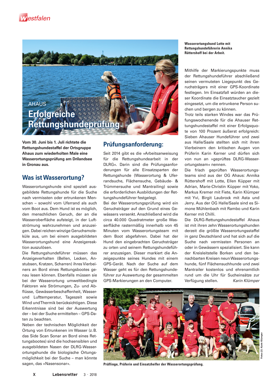 Vorschau Lebensretter 3/2018 - Regionalausgabe Westfalen Seite 12