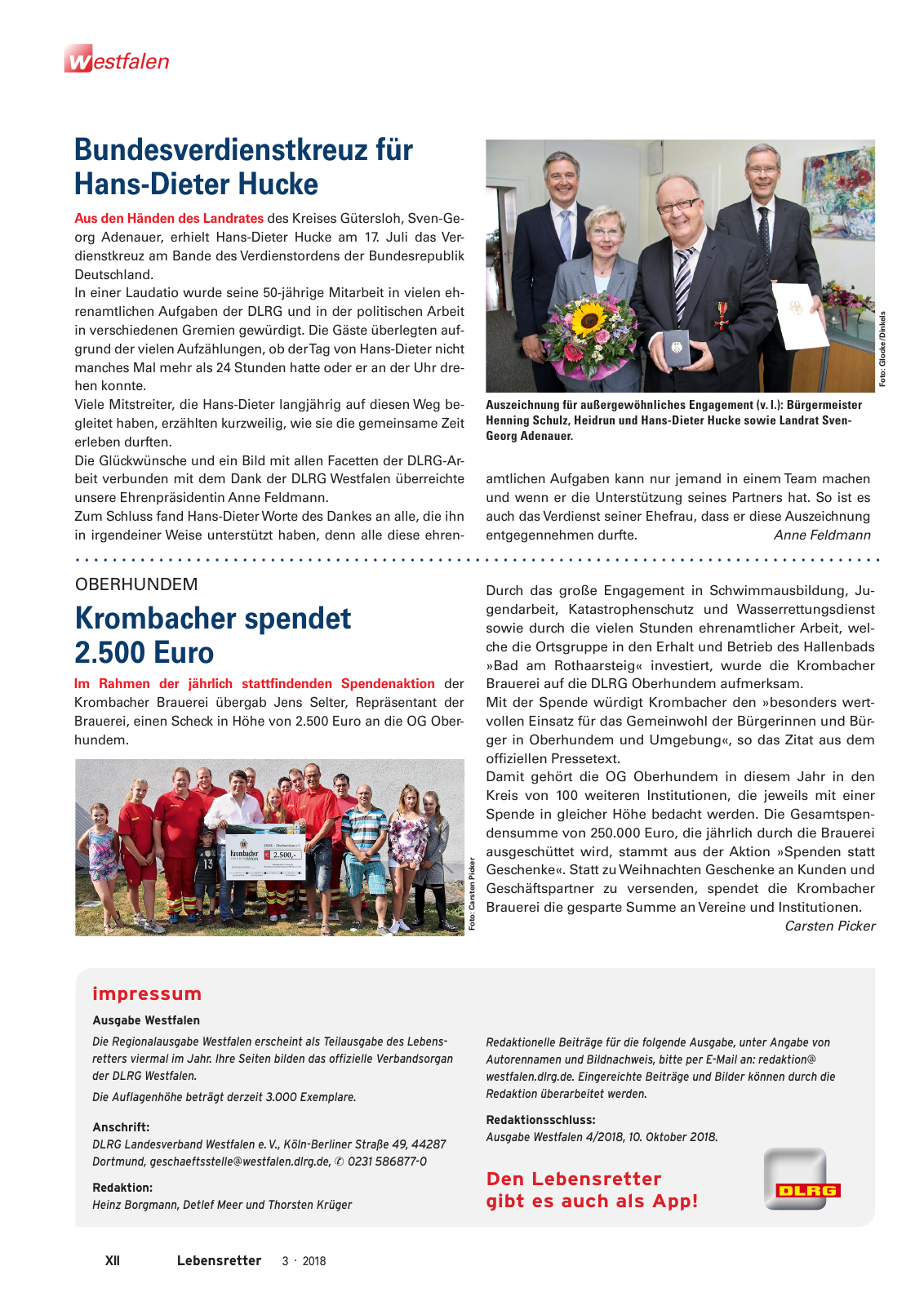 Vorschau Lebensretter 3/2018 - Regionalausgabe Westfalen Seite 14