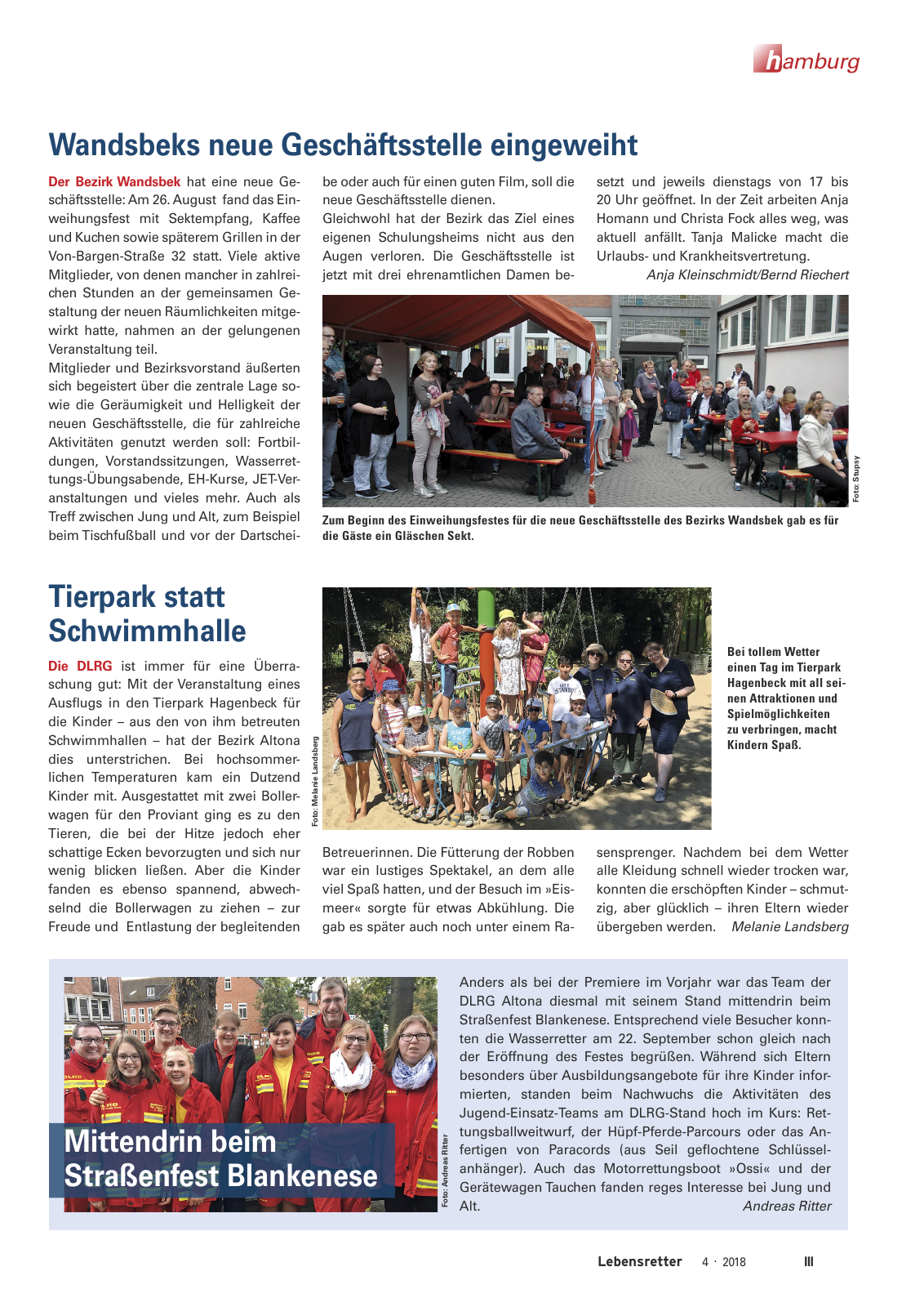 Vorschau Lebensretter 4/2018 - Regionalausgabe Hamburg Seite 5