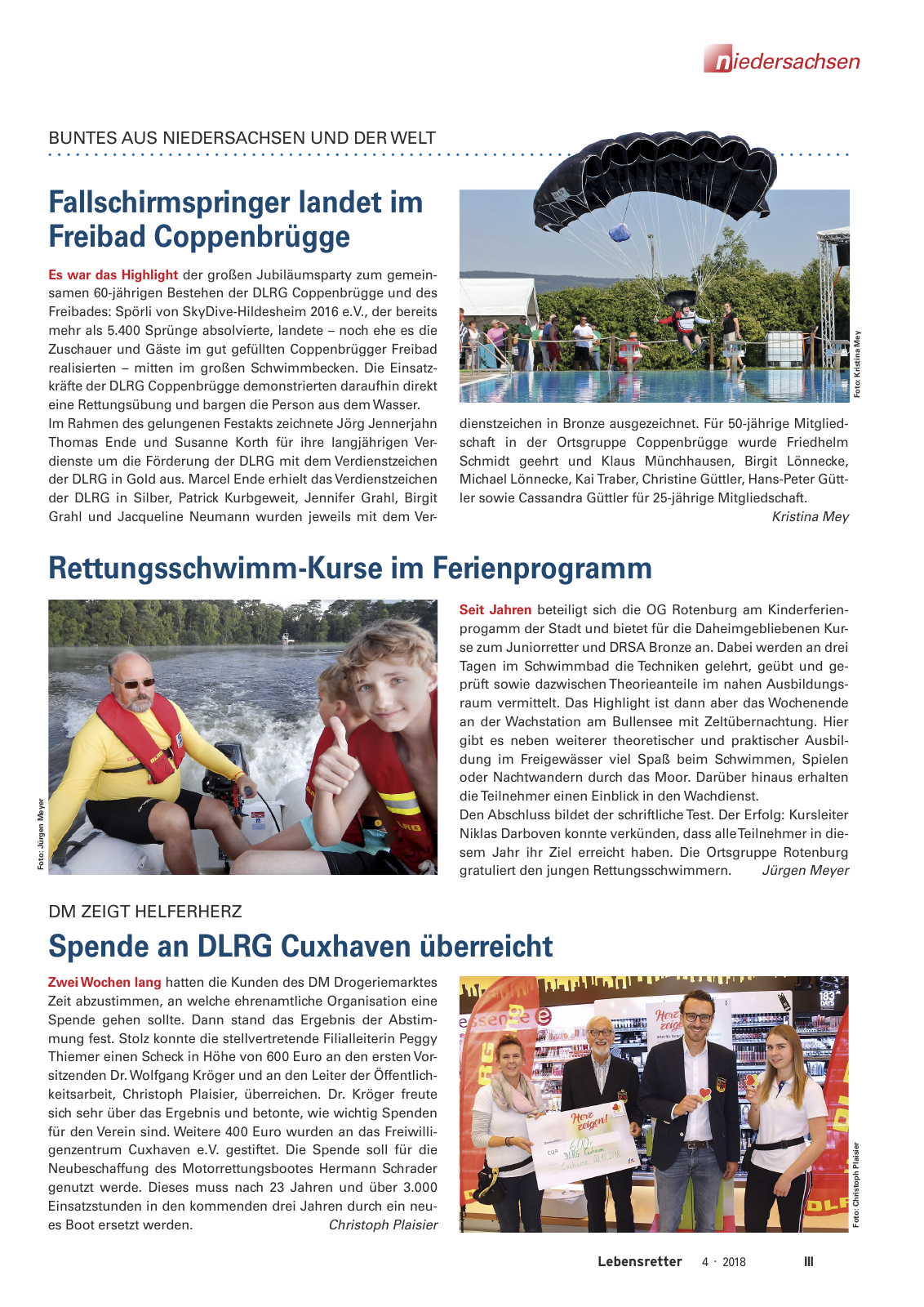Vorschau Lebensretter 4/2018 - Regionalausgabe Niedersachsen Seite 5