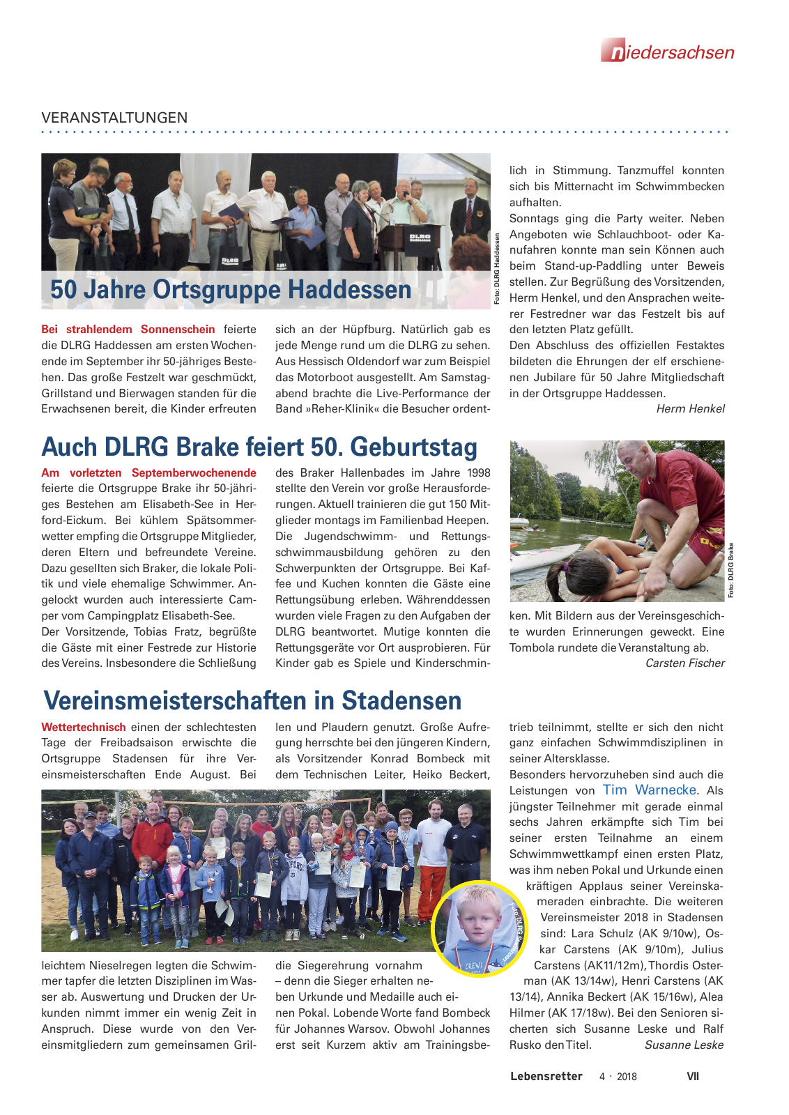 Vorschau Lebensretter 4/2018 - Regionalausgabe Niedersachsen Seite 9
