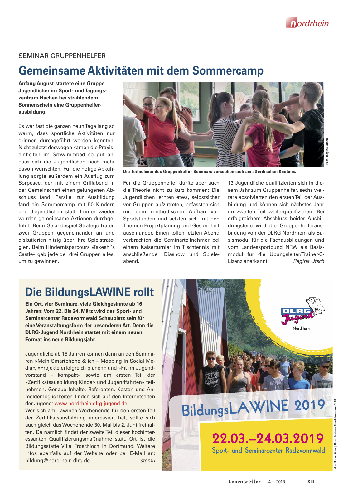 Vorschau Lebensretter 4/2018 - Regionalausgabe Nordrhein Seite 15