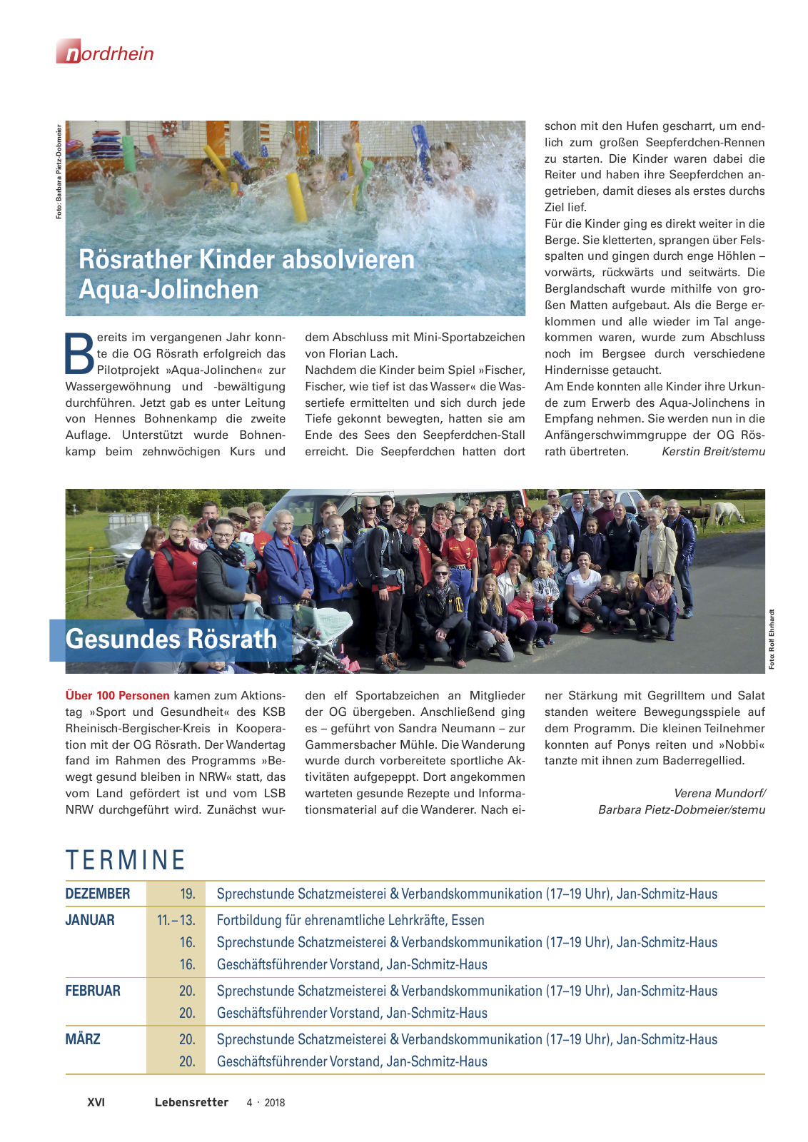 Vorschau Lebensretter 4/2018 - Regionalausgabe Nordrhein Seite 18