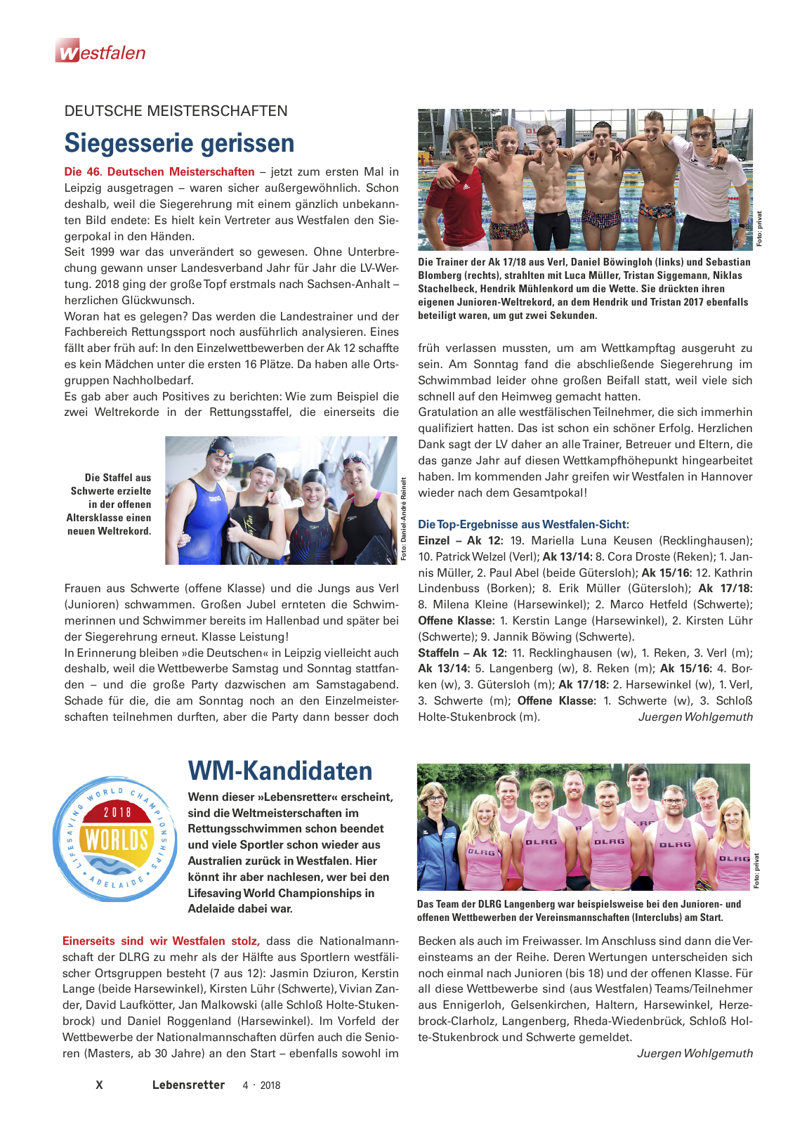 Vorschau Lebensretter 4/2018 - Regionalausgabe Westfalen Seite 12