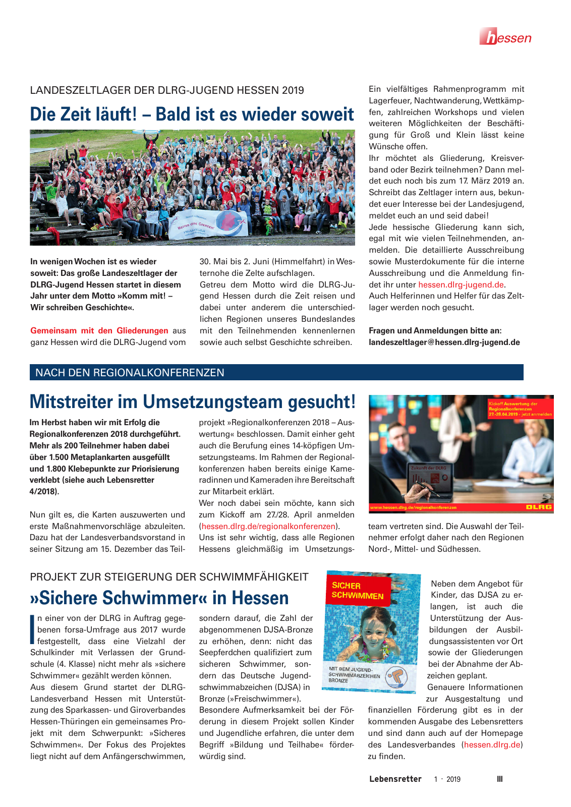 Vorschau Lebensretter 1/2019 –  Regionalausgabe Hessen Seite 5