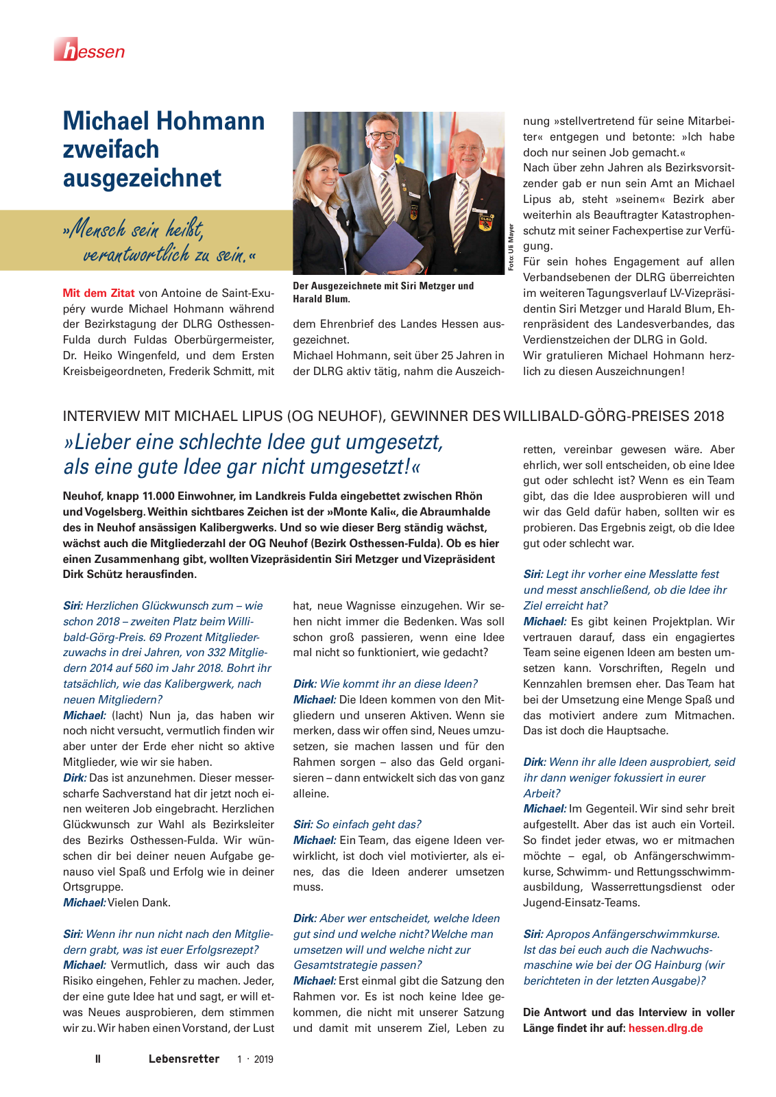 Vorschau Lebensretter 1/2019 –  Regionalausgabe Hessen Seite 4