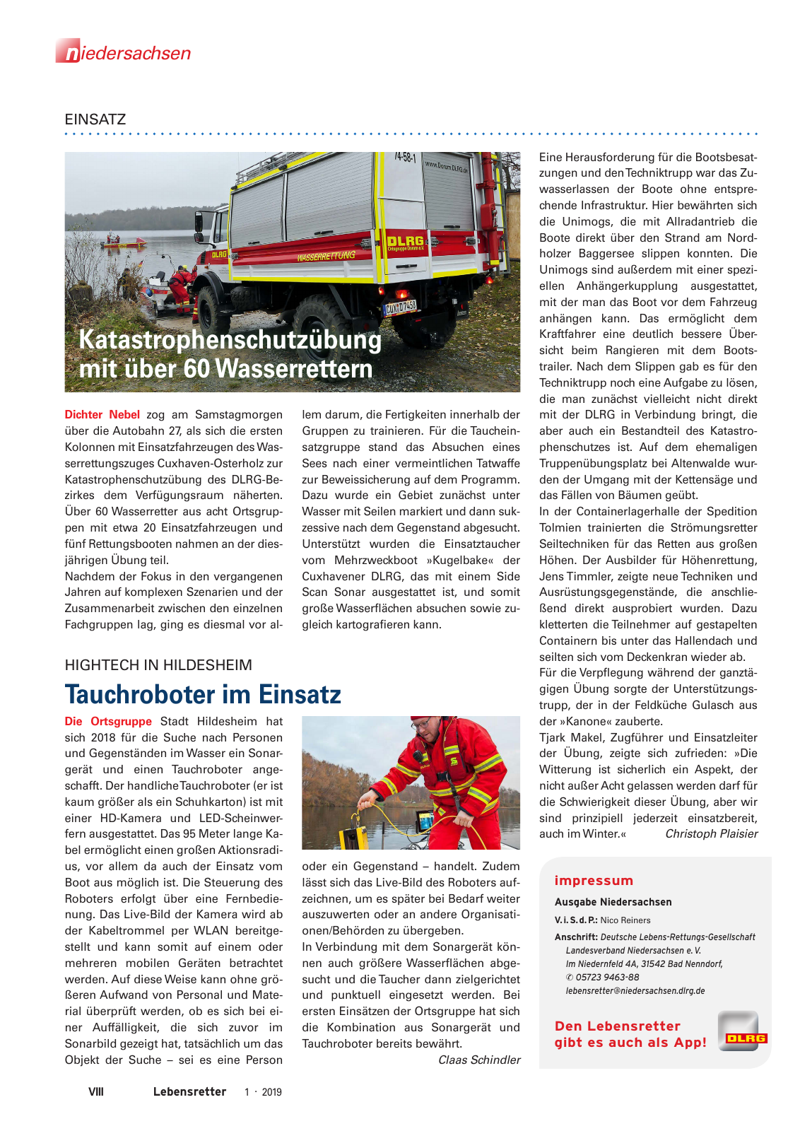 Vorschau Lebensretter 1/2019 –  Regionalausgabe Niedersachsen Seite 10