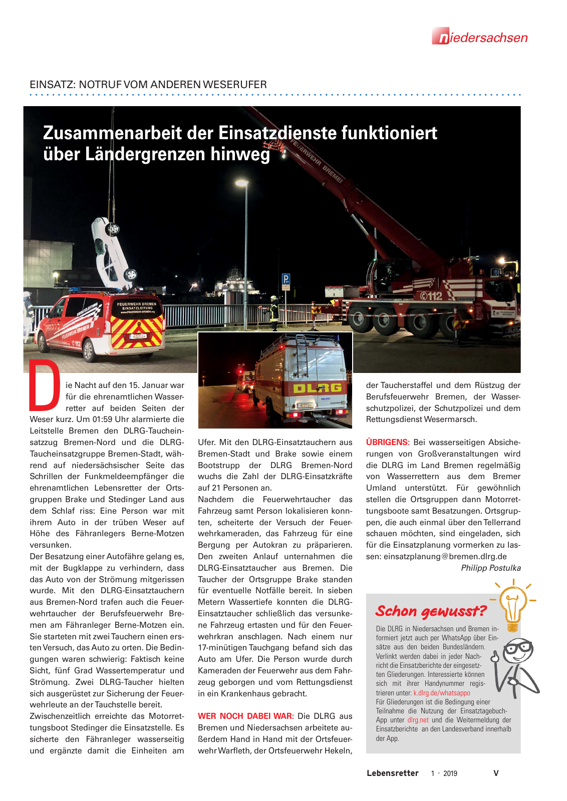 Vorschau Lebensretter 1/2019 –  Regionalausgabe Niedersachsen Seite 7