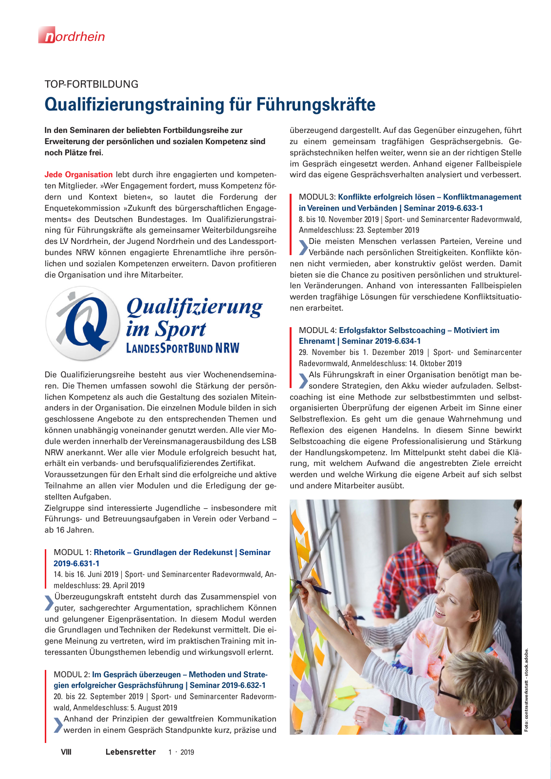 Vorschau Lebensretter 1/2019 –  Regionalausgabe Nordrhein Seite 10