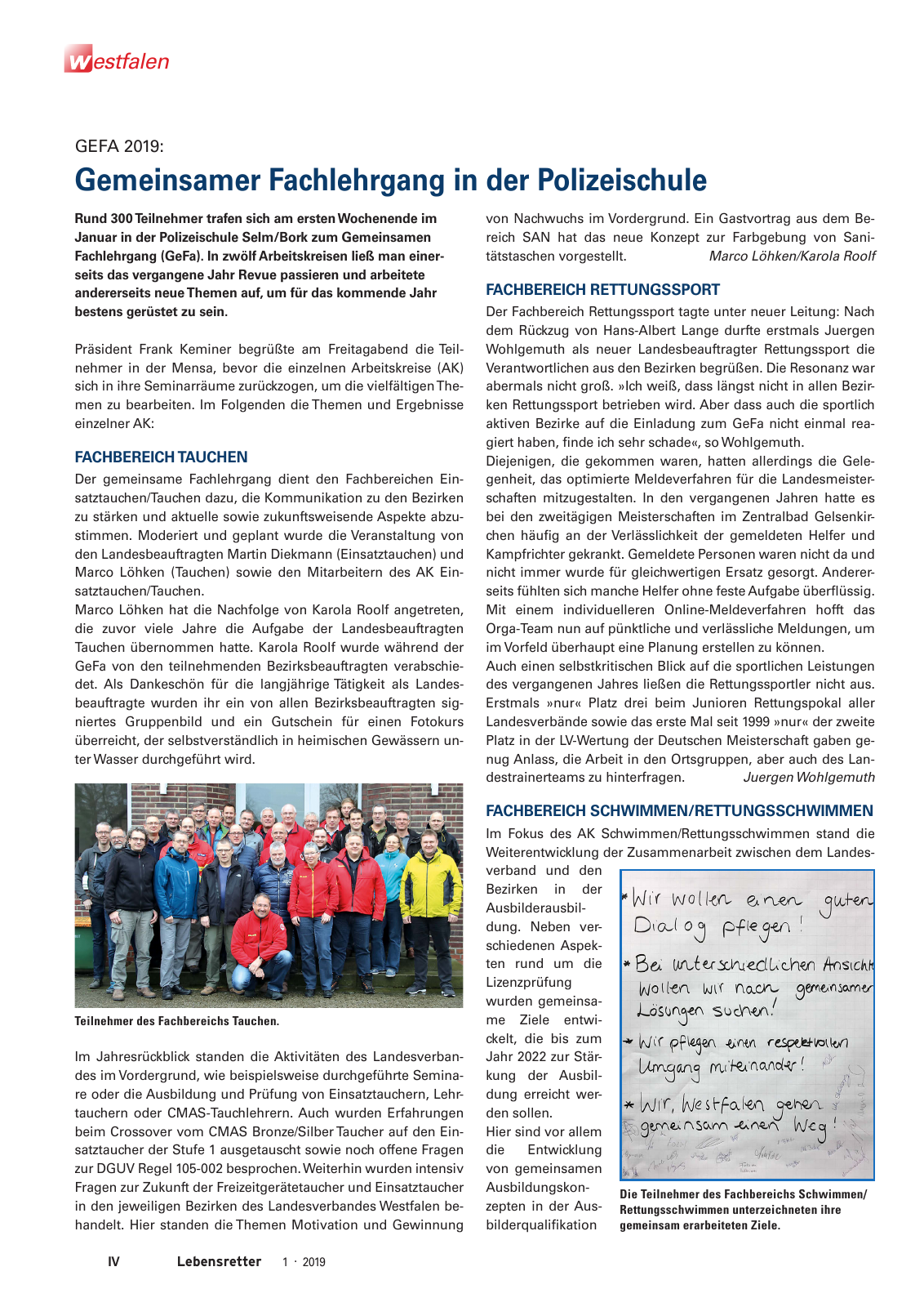 Vorschau Lebensretter 1/2019 –  Regionalausgabe Westfalen Seite 6
