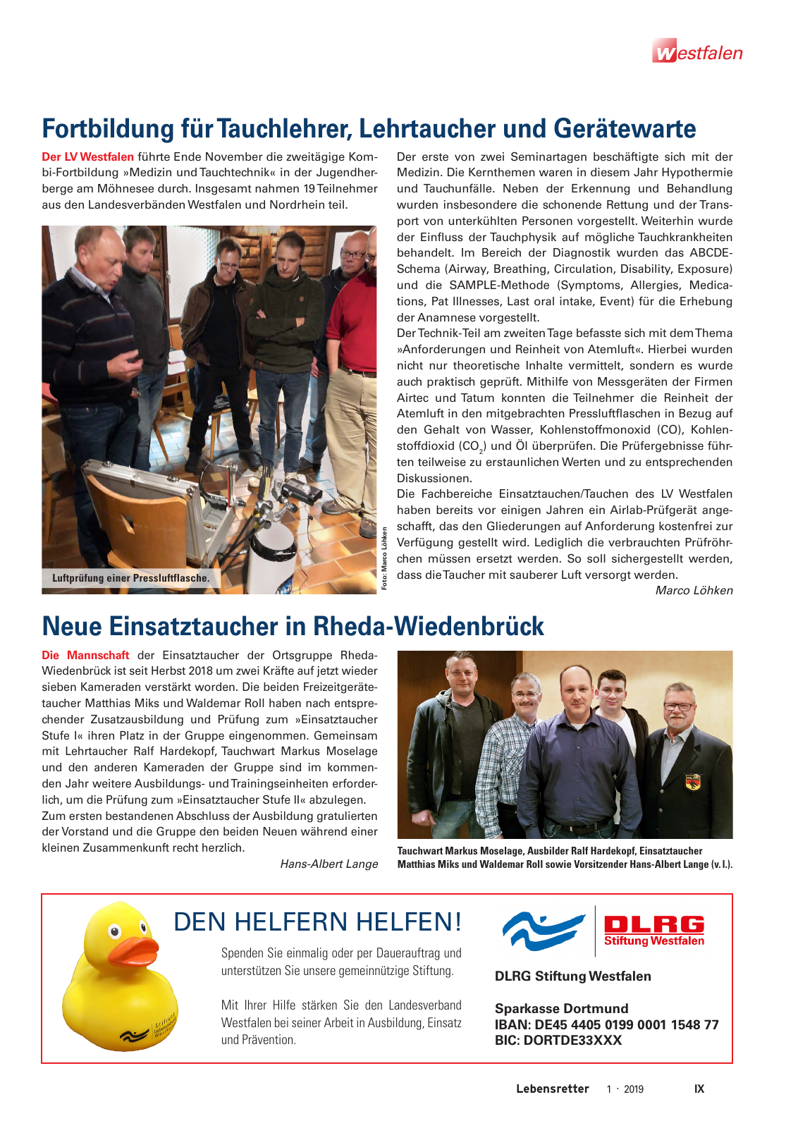 Vorschau Lebensretter 1/2019 –  Regionalausgabe Westfalen Seite 11