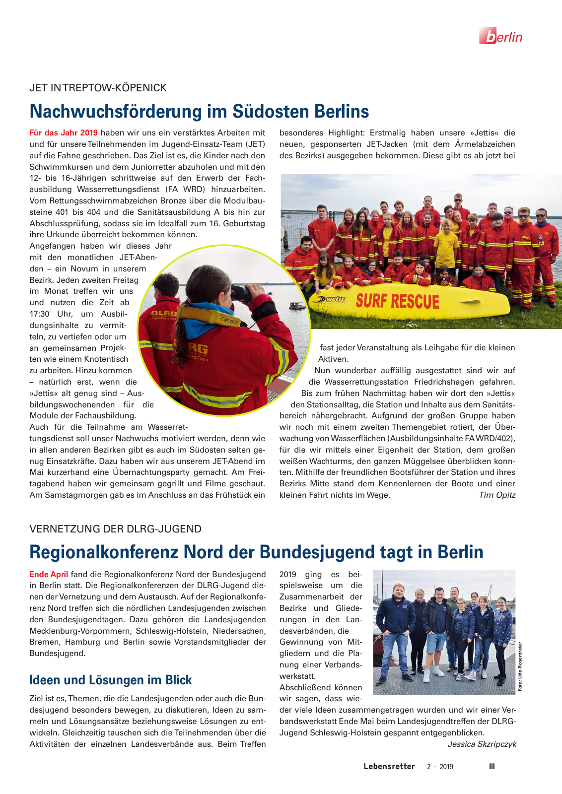 Vorschau Lebensretter 2/2019 - Berlin Regionalausgabe Seite 5