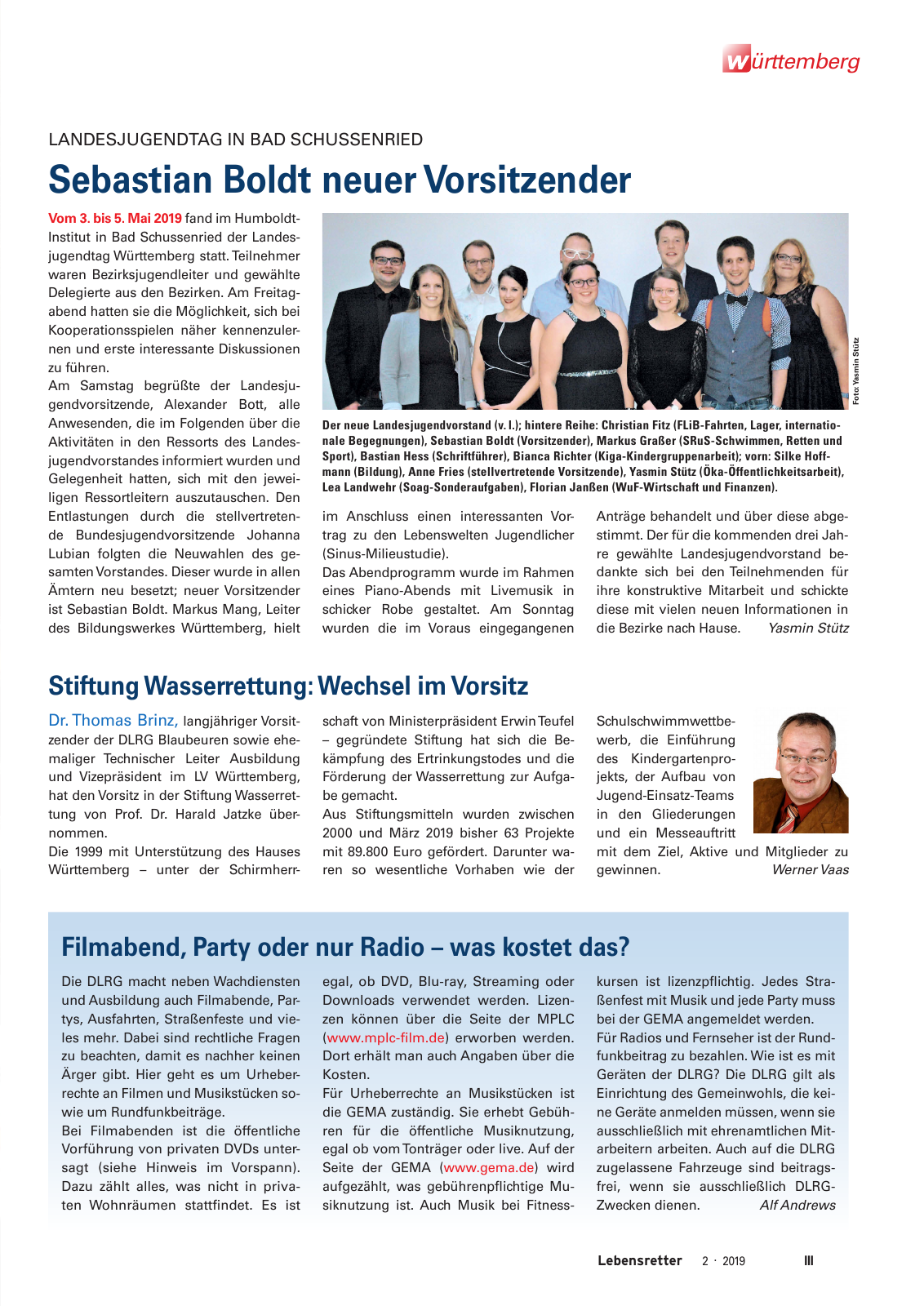 Vorschau Lebensretter 2/2019 - Württemberg Regionalausgabe Seite 5