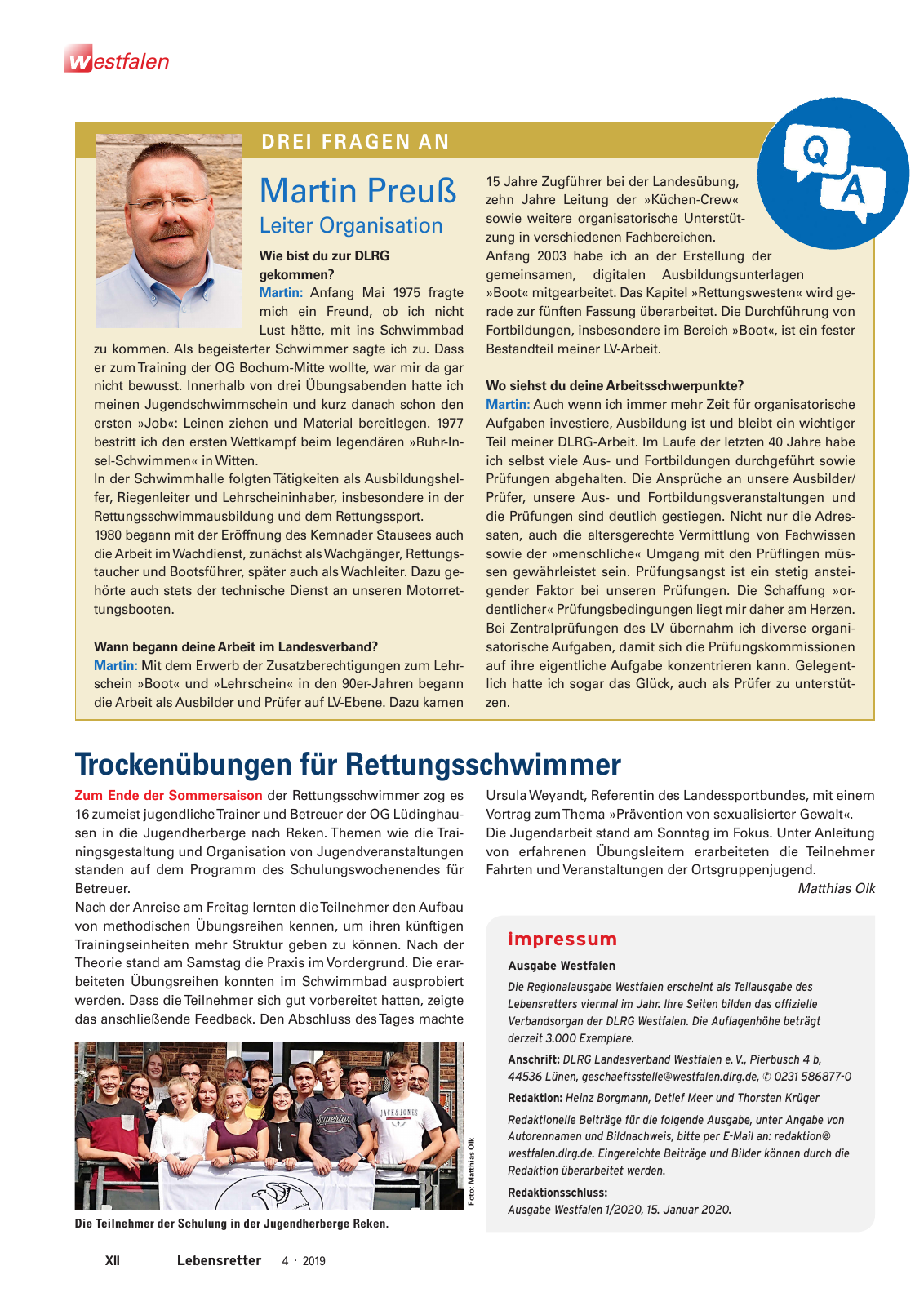 Vorschau Lebensretter 4/2019 -  Westfalen Regionalausgabe Seite 14