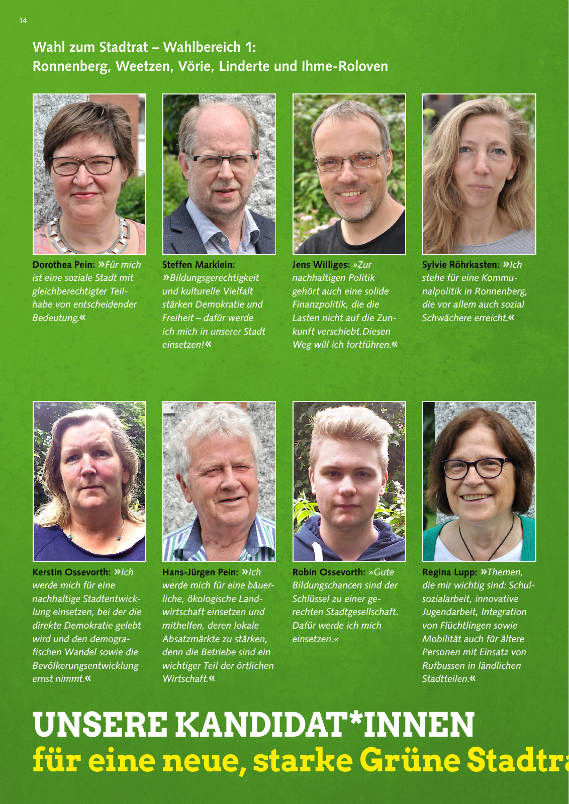 Vorschau Grüne Ronnenberg: Wahlprogramm 2016 Seite 14