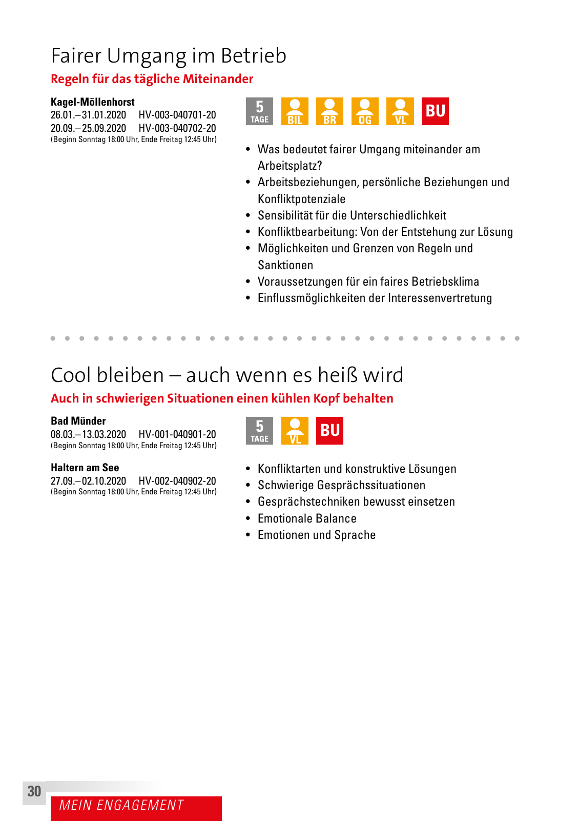 Vorschau IG BCE Bildungsprogramm 2020 Seite 30