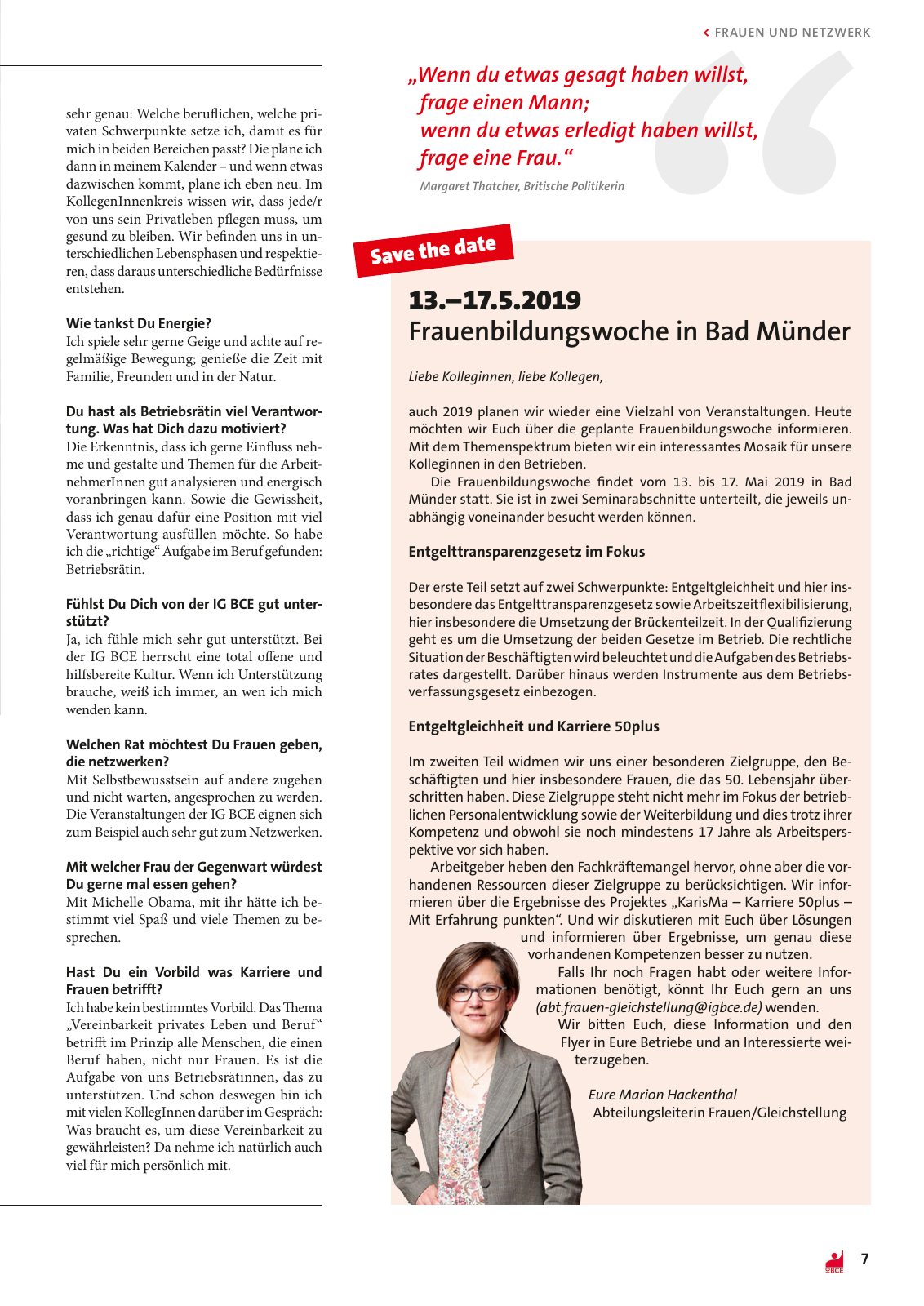 Vorschau IG BCE Klara - Winter 2019 Seite 7
